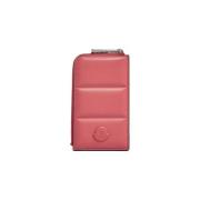 Moncler Quiltad Läderkorthållare Pink, Dam