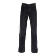 Off White Vintage-Tvättade Jeans med Regular Fit och Tapered Cut Gray,...