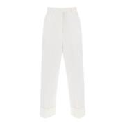 Thom Browne Kort Wide Leg Jeans White, Dam