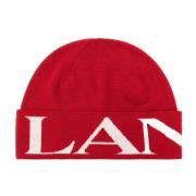 Lanvin Räfflad Ullhatt Red, Unisex