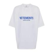 Vetements Begränsad Upplaga Logo T-Shirt White, Herr