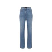 Elisabetta Franchi Jeans med brodyr Blue, Dam