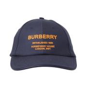 Burberry Logo Broderad Baseballkeps Blue, Dam