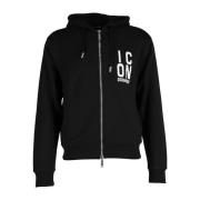 Dsquared2 Ikonisk Cool Fit Zip Hoodie Black, Herr