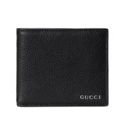 Gucci Svart Läderplånbok med Logoplakett Black, Unisex