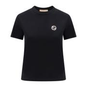 Gucci Rhinestone Crew-neck T-Shirt Black, Dam