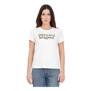 Levi's Vit T-shirt med Leopard Cloud Dancer Print för Kvinnor White, D...