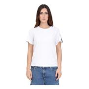 Moschino Vita T-shirts och Polos med Logotyp White, Dam