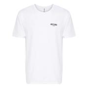 Moschino Vita Logo Print T-shirts och Polos White, Herr