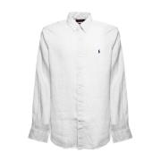 Polo Ralph Lauren Klassisk Vit Linneskjorta med Logotyp White, Herr