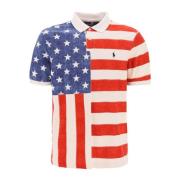 Ralph Lauren Klassisk Fit Polo Shirt med Tryckt Flagga Multicolor, Her...
