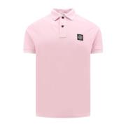 Stone Island Rosa Randig Krage T-Shirt Pink, Herr
