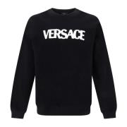 Versace Logo Broderad Tröja Black, Herr