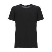 Jil Sander Svart Bomull T-shirt med Tryckt Logotyp Black, Herr