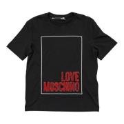 Love Moschino Svart bomull T-shirt Black, Dam