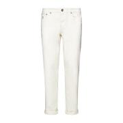 Brunello Cucinelli Beige Jeans med broderad logotyp White, Herr