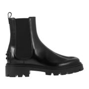 Tod's Dam Chelsea Boot i borstat läder Black, Dam