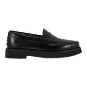 Tod's Läder Moccasin med Gummibotten Black, Herr