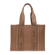 Chloé ‘Woody Medium’ shopper väska Brown, Dam