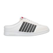 Dsquared2 Vita Läder Sneakers med Mocka Detalj White, Dam