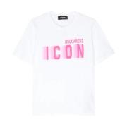 Dsquared2 Icon Blur Easy Fit Tee White, Dam