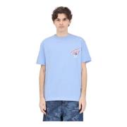 Tommy Jeans Ljusblå 3D Street Logo T-shirt för män Blue, Herr
