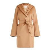 Max Mara Studio Parkas i kashmir och ull med huva Beige, Dam