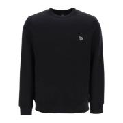 PS By Paul Smith Zebra Logo Sweatshirt i Ekologisk Bomull French Terry...