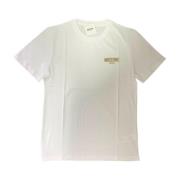 Moschino Vit Logo Guld Halvärmad T-Shirt White, Herr