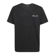 Balmain Signaturbroderad T-shirt - Rymlig Passform Black, Herr