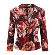 Dolce & Gabbana Blazer med Peonie Flower print Multicolor, Dam