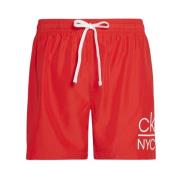 Calvin Klein NYC Polyester Badshorts Red, Herr