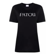 Patou Svart Ekologisk Bomull Crewneck T-shirt Black, Dam