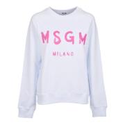 Msgm Logo Sweaters White, Dam