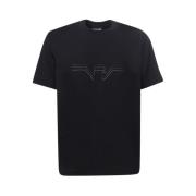 Emporio Armani Svart Crew-neck T-shirt med Örn Logo Black, Herr