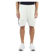 Armani Exchange Sportiga bomullsblends shorts med logoband White, Herr