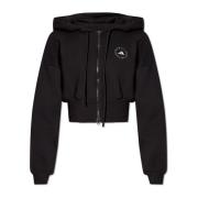 Adidas by Stella McCartney Kort hoodie med logotyp Black, Dam