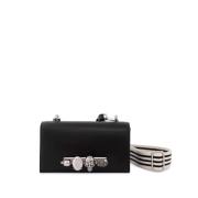 Alexander McQueen Mångsidig Knuckle Läder Satchel Väska Black, Dam