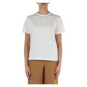 Fabiana Filippi Bomull T-shirt med Pärlor White, Dam