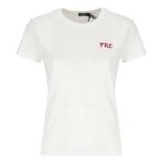 Ralph Lauren Vit Bomull T-shirt med Brodyr White, Dam