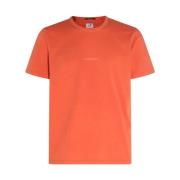 C.p. Company Orange Bomull T-shirt - Livlig Uppgradering Orange, Herr