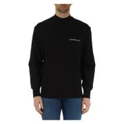 Calvin Klein Jeans Bomullssweatshirt med logotryck Black, Herr