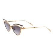 Valentino Glassliner Sunglasses - Yellow Gold Black Enamel/Dark Grey Y...
