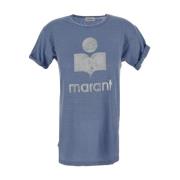 Isabel Marant Étoile Koldi Linne T-Shirt Blue, Dam