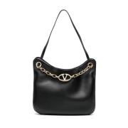 Valentino Garavani Chain Hobo Väska med VLogo Motiv Black, Dam