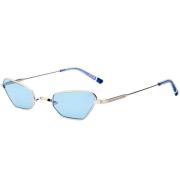 Etnia Barcelona Silver/Light Blue Carytown Sunglasses Gray, Unisex