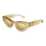 Bottega Veneta Light Brown/Bronze Sunglasses Yellow, Dam