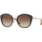 Burberry Leather Check Solglasögon Brown, Dam