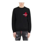 Dsquared2 Intarsia Logo Crewneck Sweater Black, Herr