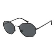 Giorgio Armani Matte Black/Grey Sunglasses AR 6112J Black, Herr